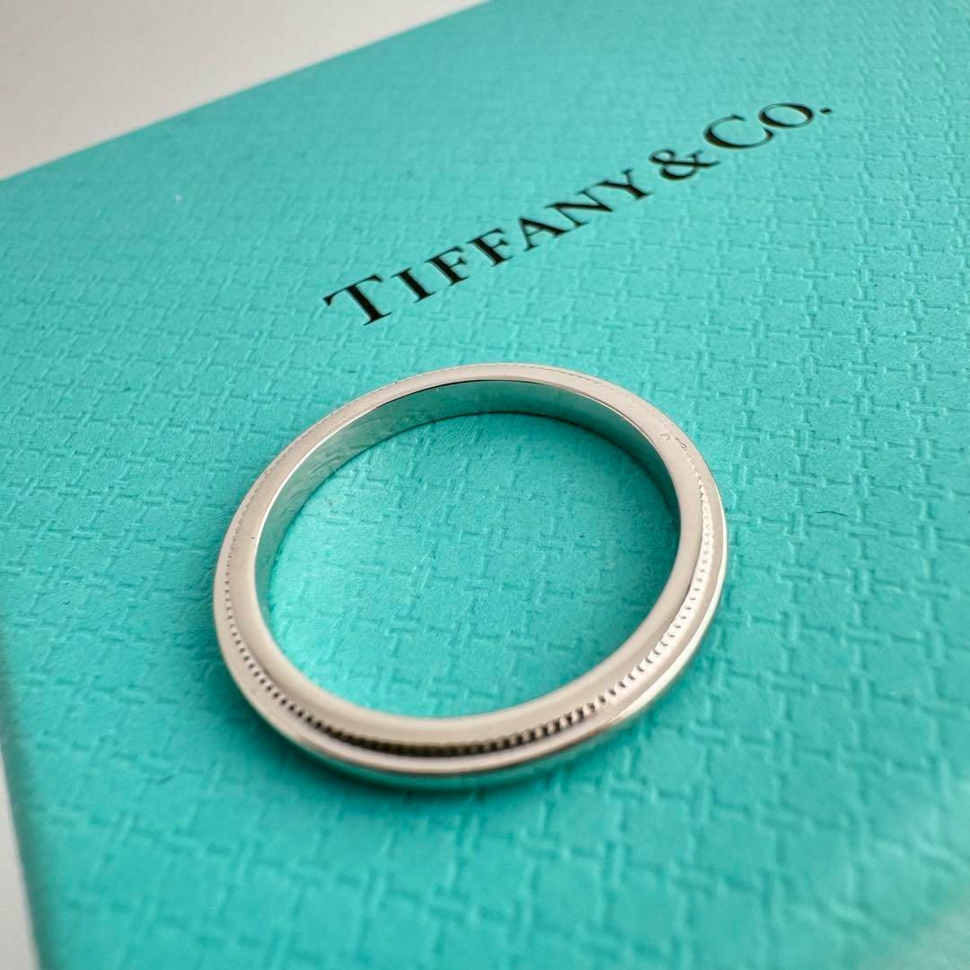 Tiffany & Co.(ティファニー)のティファニー Pt950 指輪 リング ミルグレイン プラチナ 8 号 レディースのアクセサリー(リング(指輪))の商品写真