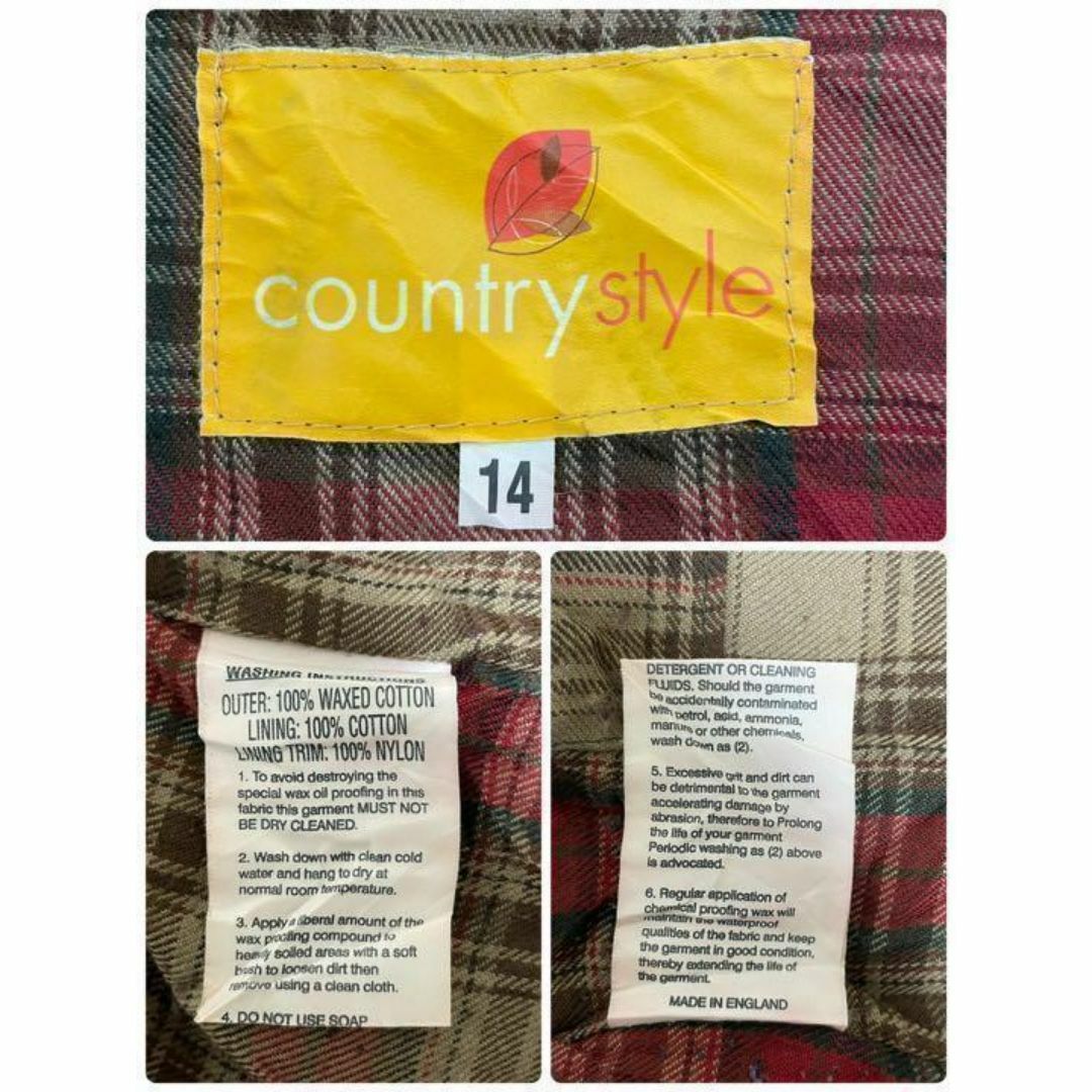 countrystyle イングランド製　オイルドジャケット　グリーン　14 レディースのジャケット/アウター(その他)の商品写真