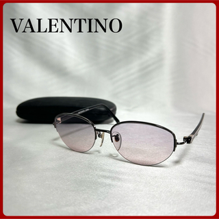ヴァレンティノ(VALENTINO)のVALENTINO アイウェア ブランドロゴ ハーフリム 美品 バレンティノ(サングラス/メガネ)