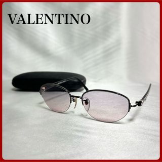 VALENTINO - VALENTINO アイウェア ブランドロゴ ハーフリム 美品 バレンティノ