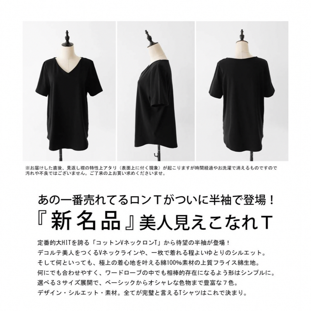 antiqua(アンティカ)のアンティカ　VネックコットンT レディースのトップス(Tシャツ(半袖/袖なし))の商品写真