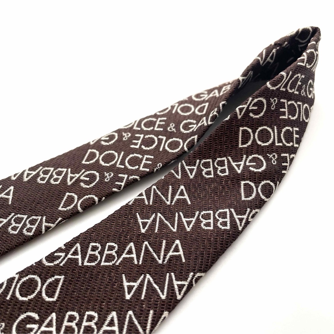 DOLCE&GABBANA(ドルチェアンドガッバーナ)の꧁極美品꧂ ドルチェアンドガッバーナ ネクタイ ストライプ ロゴグラム ブラウン メンズのファッション小物(ネクタイ)の商品写真