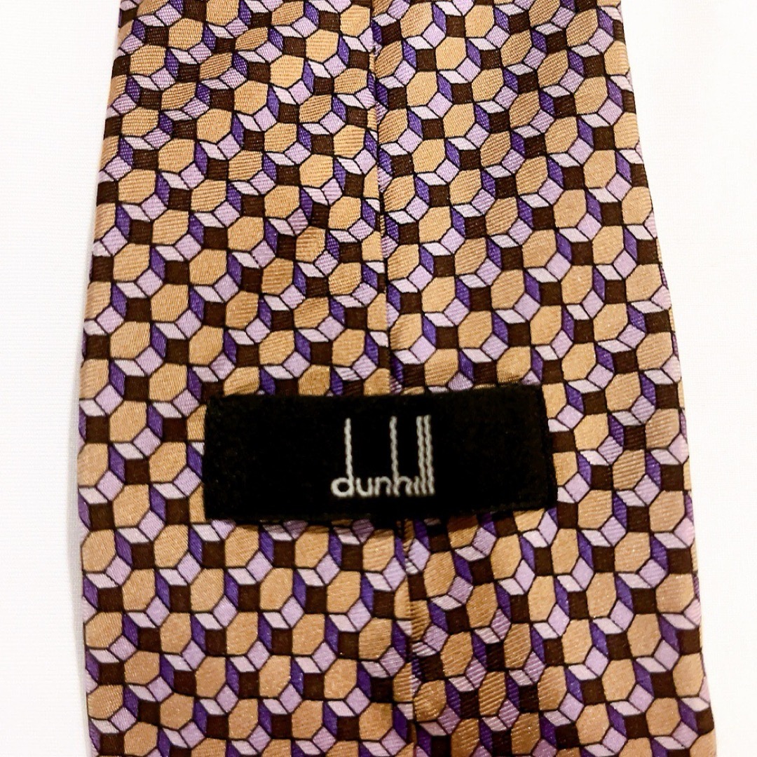 Dunhill(ダンヒル)の美品★Dunhill★ブラウン★小紋★総柄★シルク★イタリア製★ネクタイ★9.5 メンズのファッション小物(ネクタイ)の商品写真