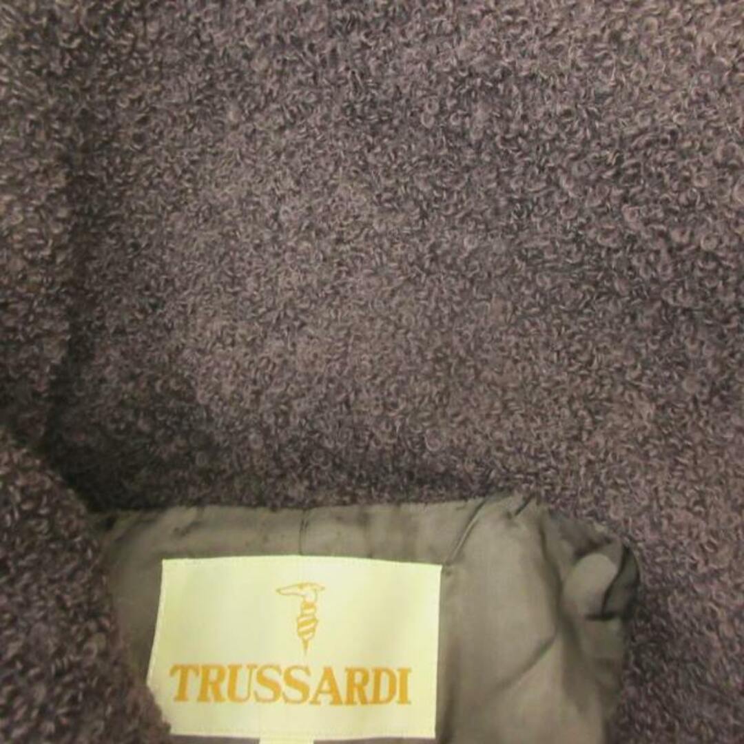 Trussardi(トラサルディ)のトラサルディ ウール ジャケット コート パイル地 紫 42 約M ■GY09 レディースのジャケット/アウター(ブルゾン)の商品写真