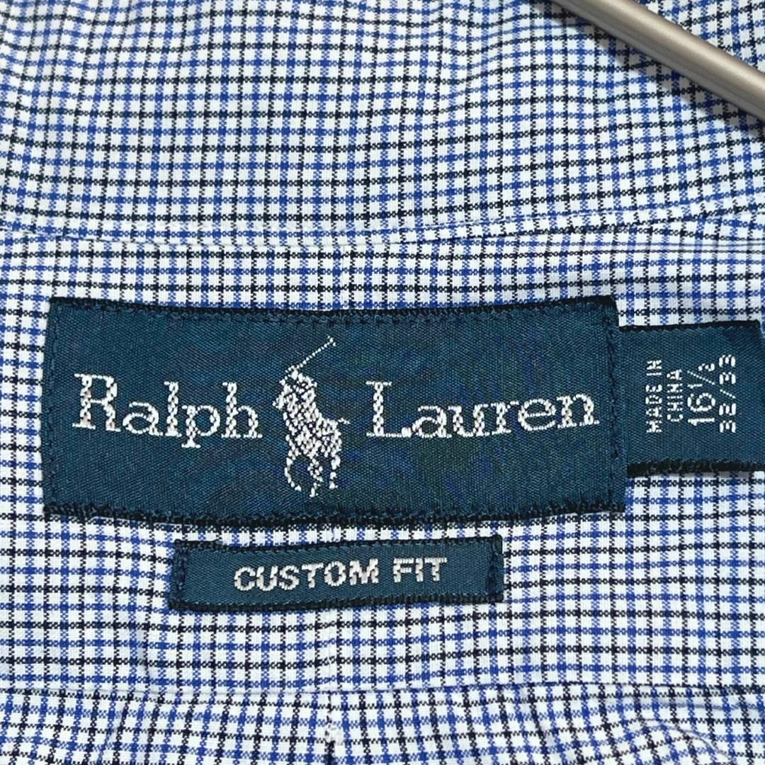 Ralph Lauren(ラルフローレン)のラルフローレン BD長袖シャツ ポニー刺繍 チェック ブルー US古着a43 メンズのトップス(シャツ)の商品写真