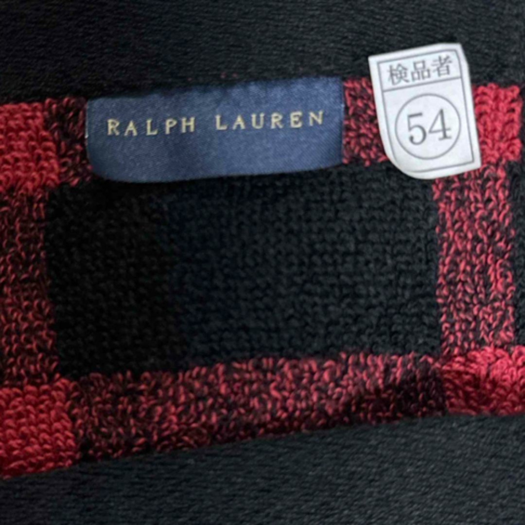 Ralph Lauren(ラルフローレン)の新品　ラルフローレン チェック　大判　ハンドタオル　生活雑貨　タオル　赤　黒 インテリア/住まい/日用品の日用品/生活雑貨/旅行(タオル/バス用品)の商品写真