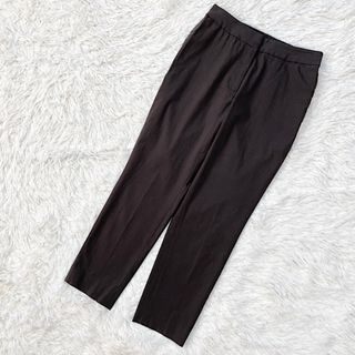 PLST プラステ　パンツ　ストレッチ　麻　リネン　ダークブラウン　XXS