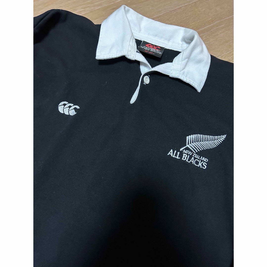 CANTERBURY(カンタベリー)の90s NZ製 CANTERBURY ALL BLACKS ラガーシャツ 40 メンズのトップス(Tシャツ/カットソー(七分/長袖))の商品写真