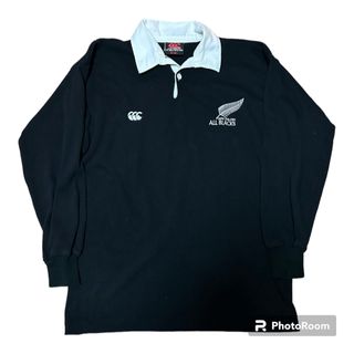 カンタベリー(CANTERBURY)の90s NZ製 CANTERBURY ALL BLACKS ラガーシャツ 40(Tシャツ/カットソー(七分/長袖))