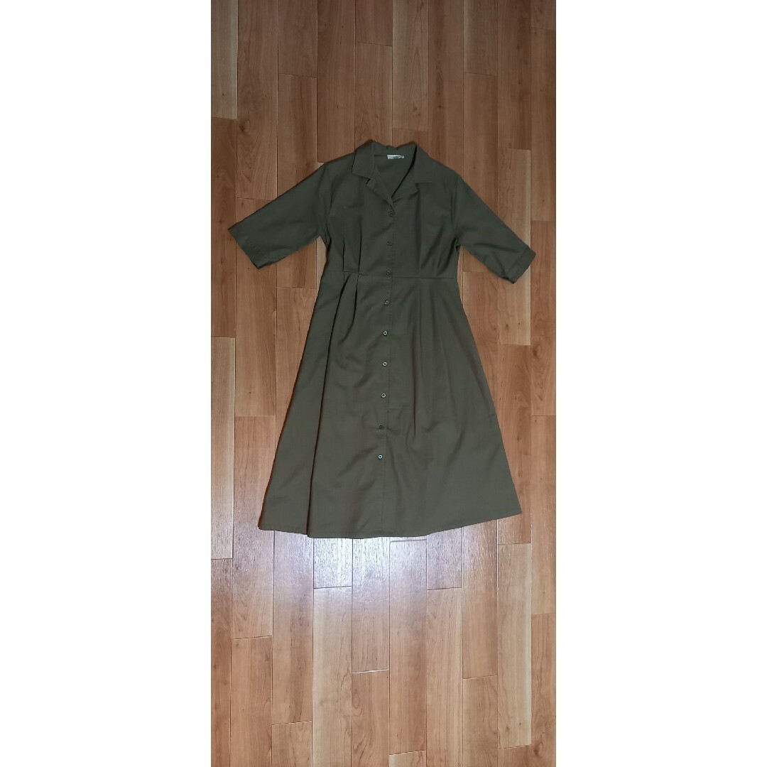 Fillil(フィリル)のフィリル　七分袖オープンカラーシャツワンピース レディースのワンピース(ロングワンピース/マキシワンピース)の商品写真