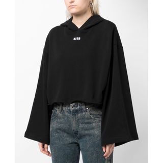 MSGM ロゴ　クロップド　パーカー