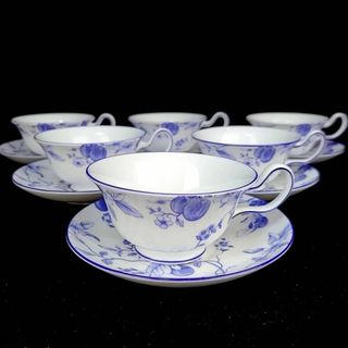 ウェッジウッド(WEDGWOOD)の●美品 ◆ ウェッジウッド　ブループラム　カップ&ソーサー　6客　ピオニー(グラス/カップ)