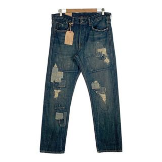 DENIM&SUPPLY RALPH LAUREN デニムアンドサプライ ラルフローレン SLIM スリムテーパードデニムパンツ ダメージリペア加工 インディゴ Size 34×30