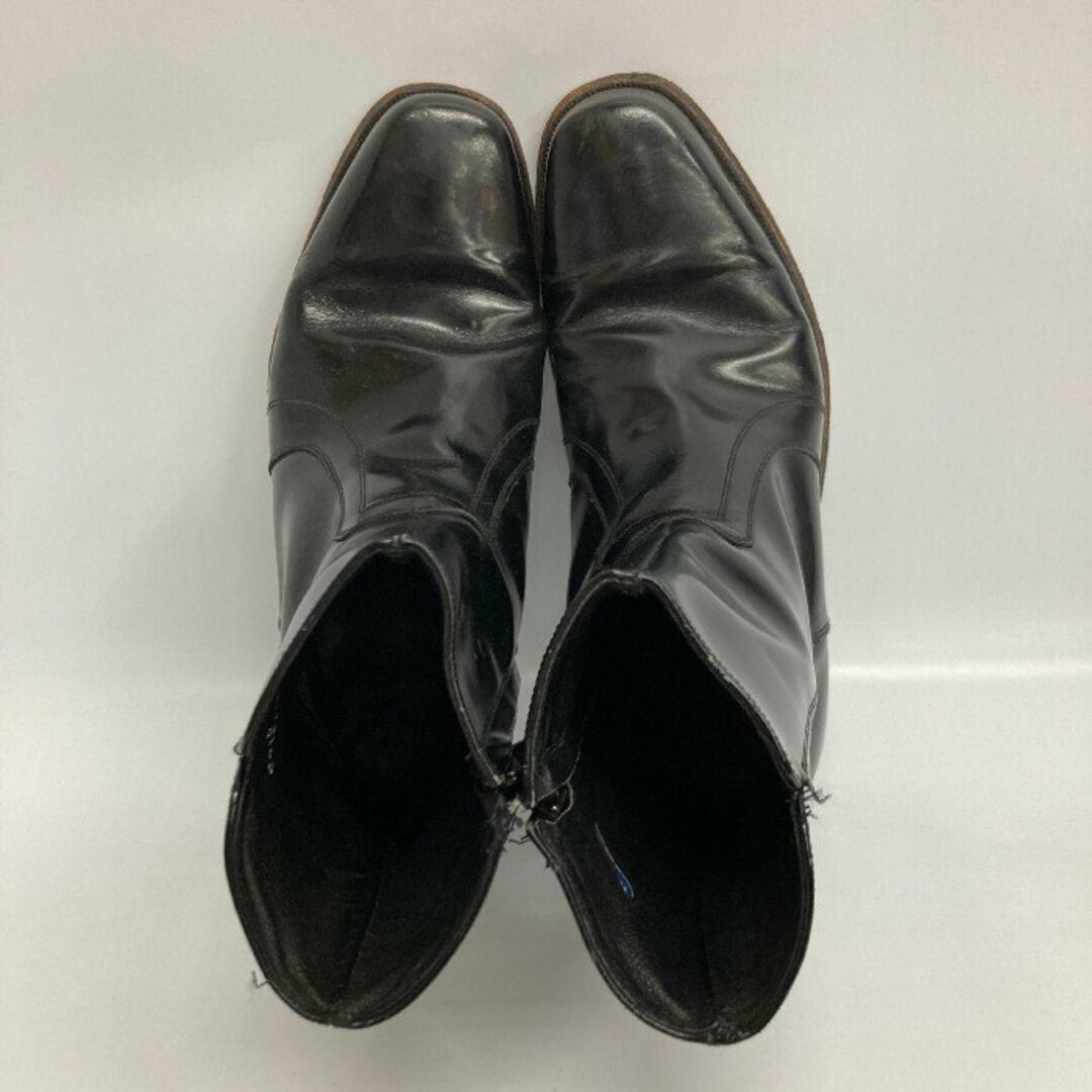 ★THE FLORSHIEM SHOES フローシャイム サイドジップ ブーツ ブラック エナメル Size 8D (26cm) メンズの靴/シューズ(ブーツ)の商品写真