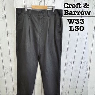 USA古着　スラックス　パンツ　グレー　W33　Craft & Barrow(スラックス)