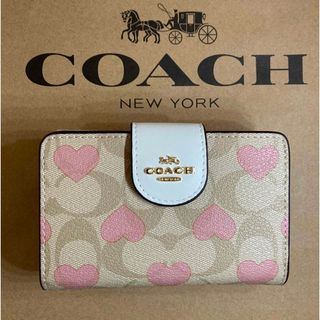 コーチ(COACH)のコーチ二つ折財布CQ146 ハートプリント(財布)