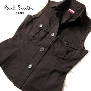 ポールスミス(Paul Smith)の美品 40(M位) ポールスミスジーンズ レディース ベスト ブラウン(ベスト/ジレ)