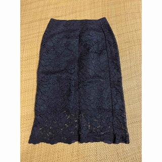 ジーユー(GU)の♡美品♡ 紺色　レース　タイトスカート ♡GU♡(ひざ丈スカート)