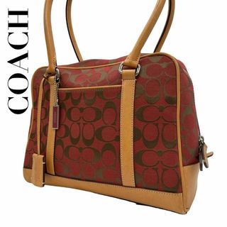 コーチ(COACH)のCOACH コーチ　s75　肩掛け　6097　トートバッグ　キャンバス　赤　茶(トートバッグ)