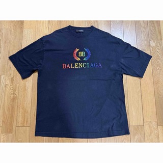 バレンシアガ(Balenciaga)のBALENCIAGA レインボー BB ロゴ Tシャツ 正規品  美品 即納(Tシャツ/カットソー(半袖/袖なし))