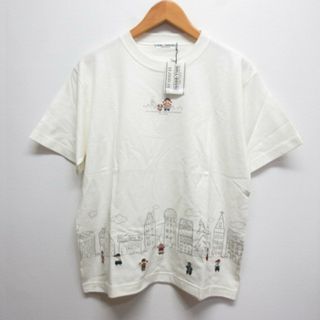 DOLL-DOUSE 半袖 Tシャツ M オフホワイト 刺繍 プリント タグ付き