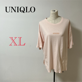 ユニクロ(UNIQLO)の【UNIQLO】ピンク　レディース　シャツ　Tシャツ　スヌーピー　ロゴ　ブラウス(シャツ/ブラウス(半袖/袖なし))