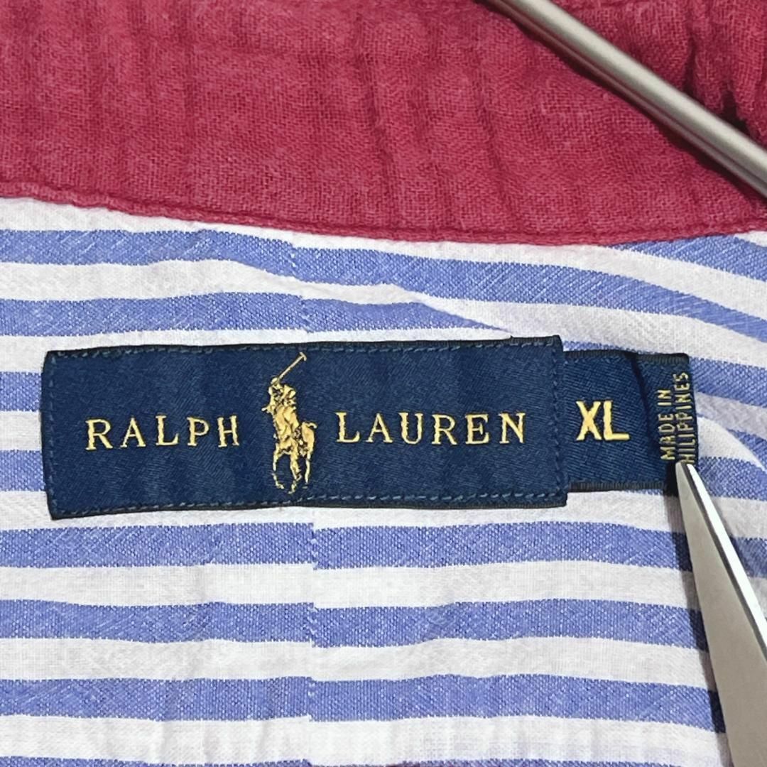 Ralph Lauren(ラルフローレン)のラルフローレン BD長袖シャツ 無地 レッド ポニー刺繍 US古着 a46 メンズのトップス(シャツ)の商品写真