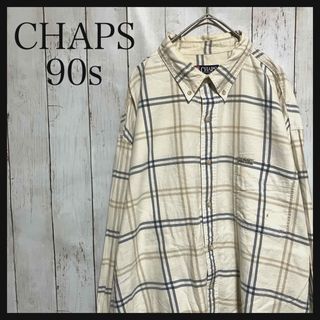 チャップス(CHAPS)のチャップスラルフローレン 長袖BDチェックシャツ刺繍ロゴ90s Z1158(シャツ)