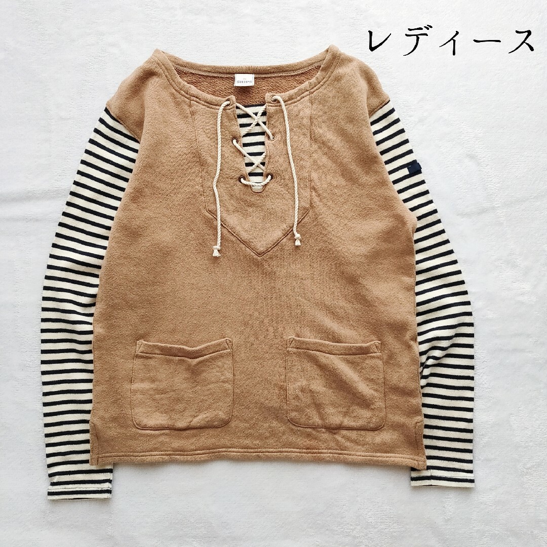 SHIPS(シップス)のシップス◆長袖 カットソー 110 ママ セット◆親子コーデ ペア ボーダー 服 キッズ/ベビー/マタニティのキッズ服男の子用(90cm~)(Tシャツ/カットソー)の商品写真