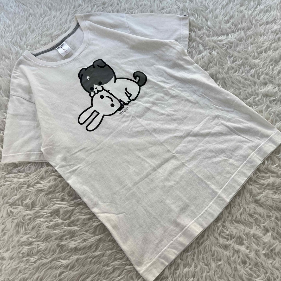 CUNE(キューン)のcune キューン メンズ ユニセックス tシャツ うさぎ&犬 ホワイト L メンズのトップス(Tシャツ/カットソー(半袖/袖なし))の商品写真