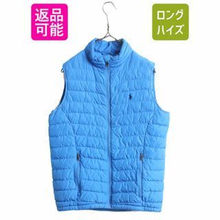 ラルフローレン(Ralph Lauren)のポロ ラルフローレン 中綿 ナイロン ベスト ボーイズ L メンズ S レディース M 前開き 重ね着 フルジップ ハイネック ワンポイント ブルー(ベスト)