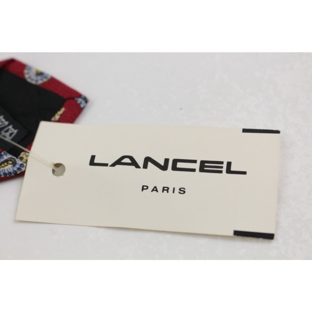 LANCEL(ランセル)のランセル ブランドネクタイ 小紋柄 幾何学模様 シルク 未使用タグ付 PO  メンズ ワインレッド LANCEL メンズのファッション小物(ネクタイ)の商品写真