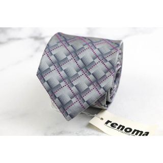 レノマ(RENOMA)のレノマ ブランドネクタイ チェック柄 シルク イタリア製 未使用タグ付 PO  メンズ グレー renoma(ネクタイ)