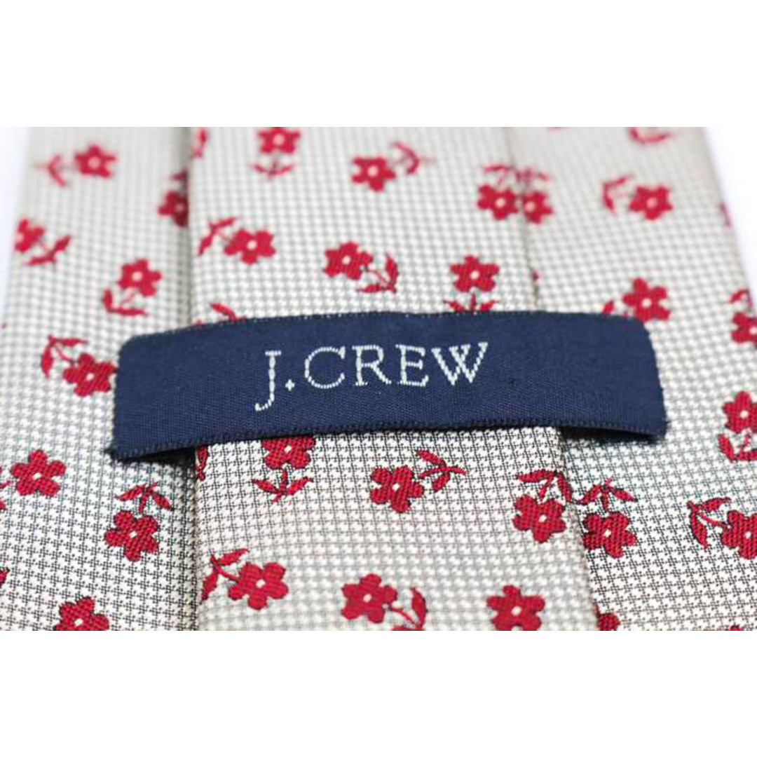 Jクルー ブランドネクタイ 花柄 小紋柄 格子柄 シルク 日本製 PO  メンズ グレー J.CREW メンズのファッション小物(ネクタイ)の商品写真