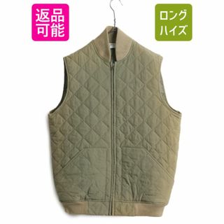 00s オービス 中綿 キルティング ベスト メンズ M / 00年代 オールド 旧タグ ORVIS アウトドア ナイロン 重ね着 フルジップ 前開き カーキ(ベスト)