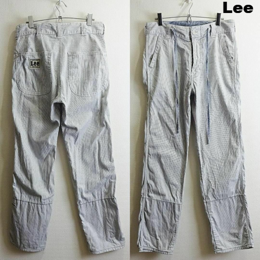 Lee(リー)のLee　ヒッコリーストライプ イージーパンツ　【S】　ストレート　薄手　白×紺 メンズのパンツ(ワークパンツ/カーゴパンツ)の商品写真