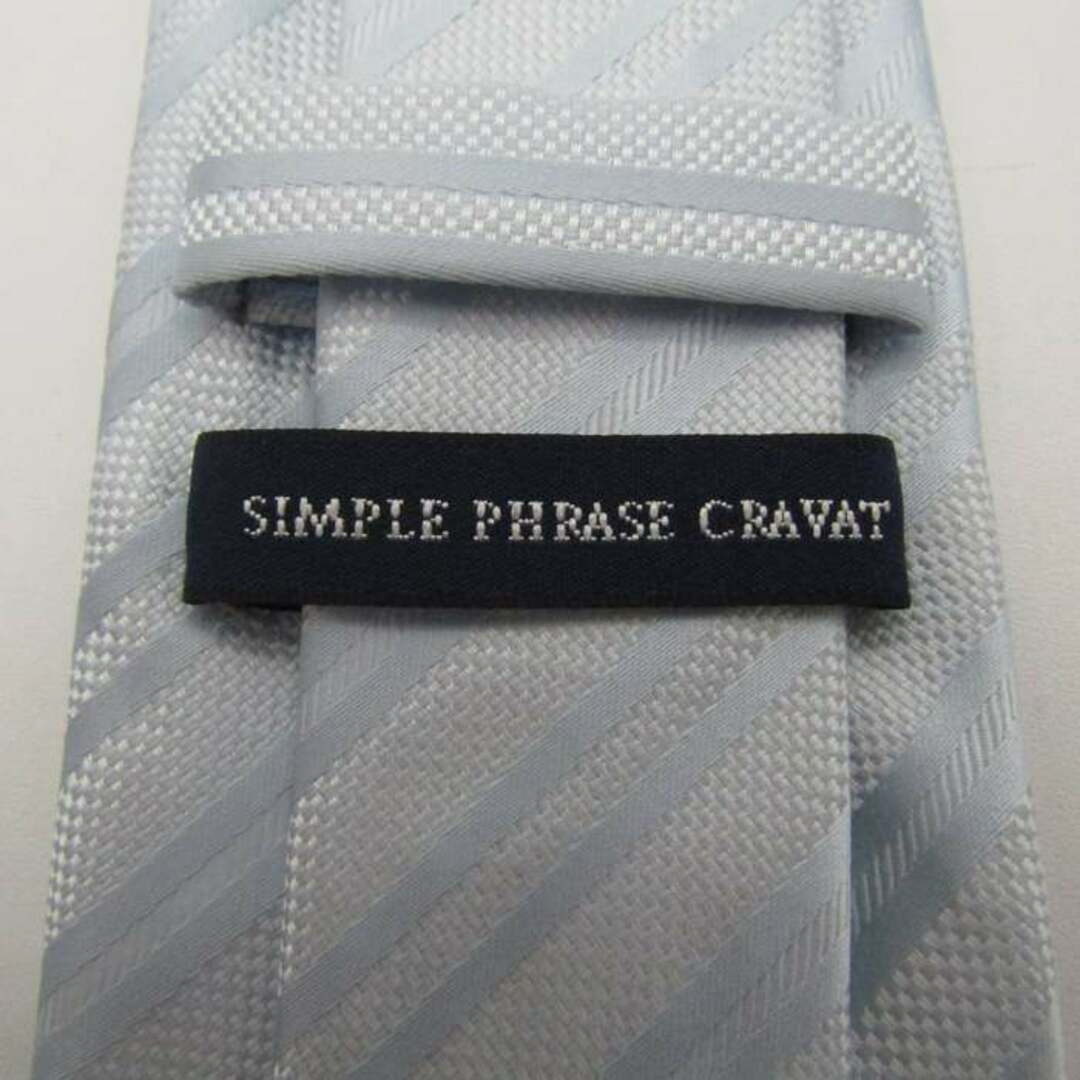 シンプルフレーズクラバット ブランド ネクタイ 総柄 ストライプ柄 中国製 PO  メンズ ホワイト SIMPLE PHRASE CRAVAT メンズのファッション小物(ネクタイ)の商品写真