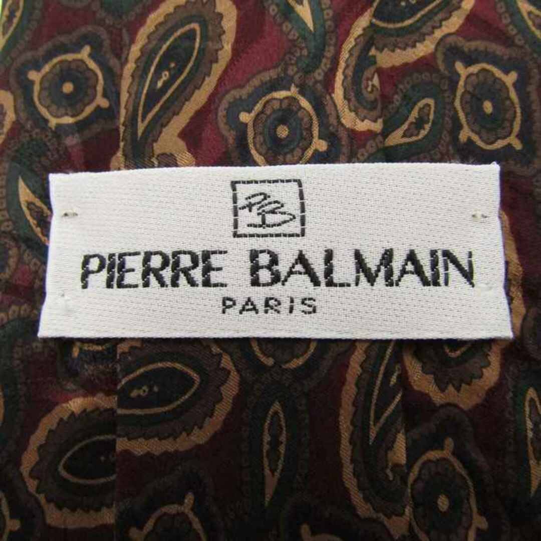 Pierre Balmain(ピエールバルマン)のピエールバルマン ブランド ネクタイ 総柄 ペイズリー シルク イタリア製 PO  メンズ ワインレッド PIERRE BALMAIN メンズのファッション小物(ネクタイ)の商品写真