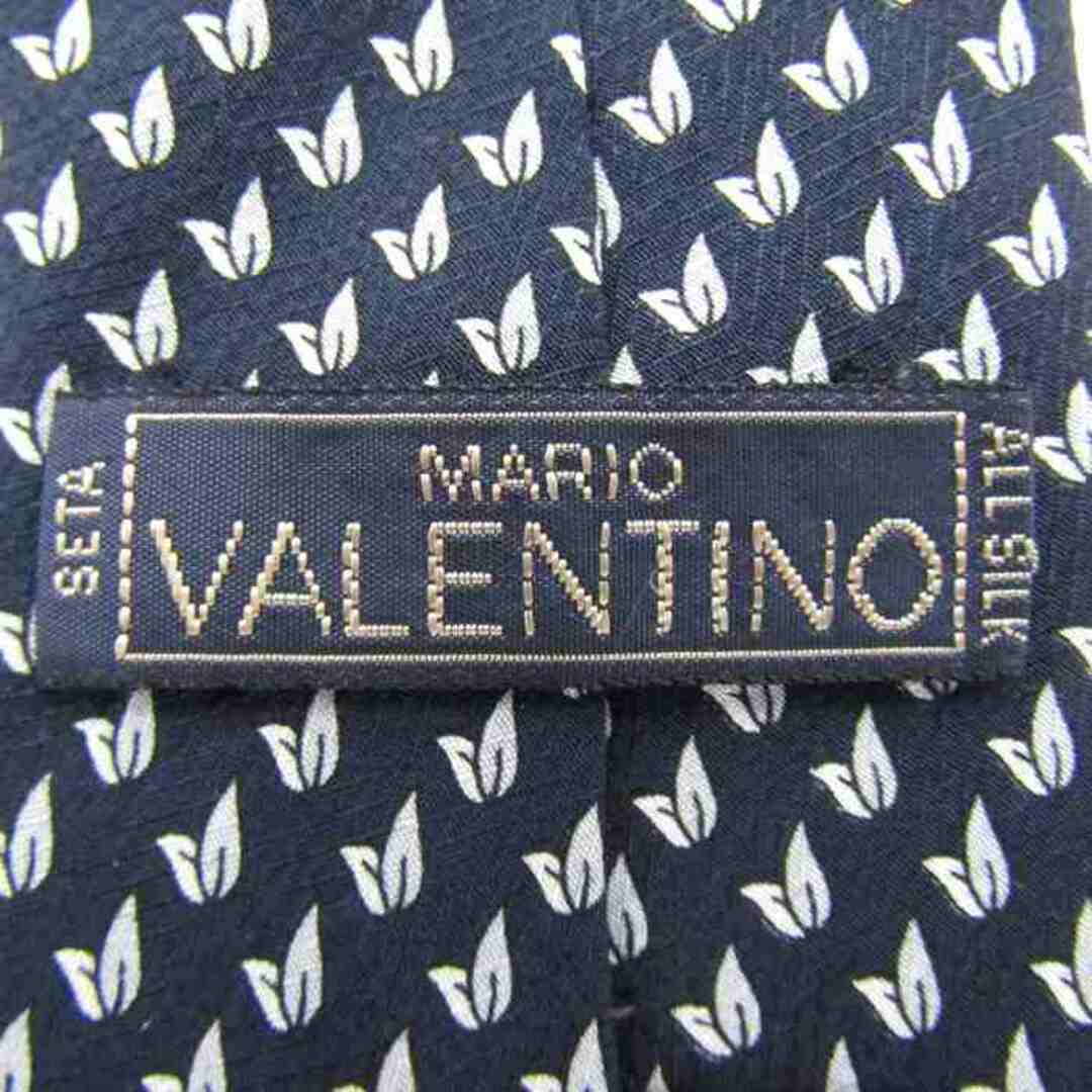 MARIO VALENTINO(マリオバレンチノ)のマリオヴァレンティノ ブランド ネクタイ 総柄 葉っぱ柄 シルク イタリア製 PO  メンズ ネイビー MARIO VALENTINO メンズのファッション小物(ネクタイ)の商品写真