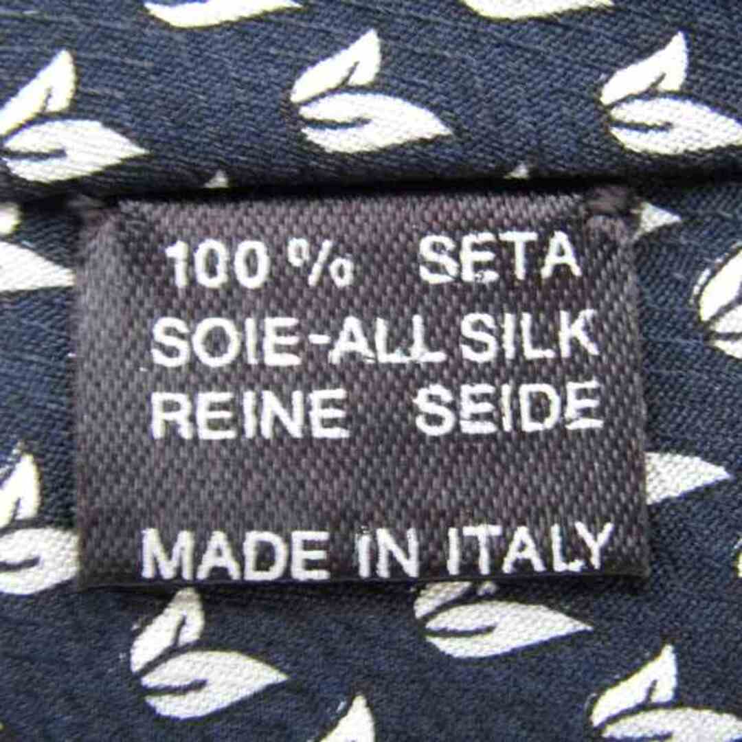 MARIO VALENTINO(マリオバレンチノ)のマリオヴァレンティノ ブランド ネクタイ 総柄 葉っぱ柄 シルク イタリア製 PO  メンズ ネイビー MARIO VALENTINO メンズのファッション小物(ネクタイ)の商品写真