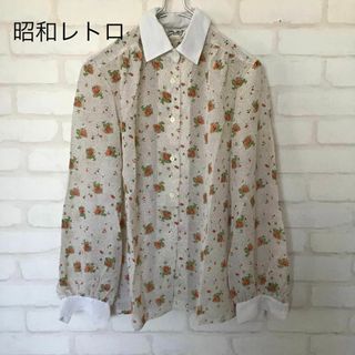 古着　昭和レトロ　花柄　ブラウス(シャツ/ブラウス(長袖/七分))