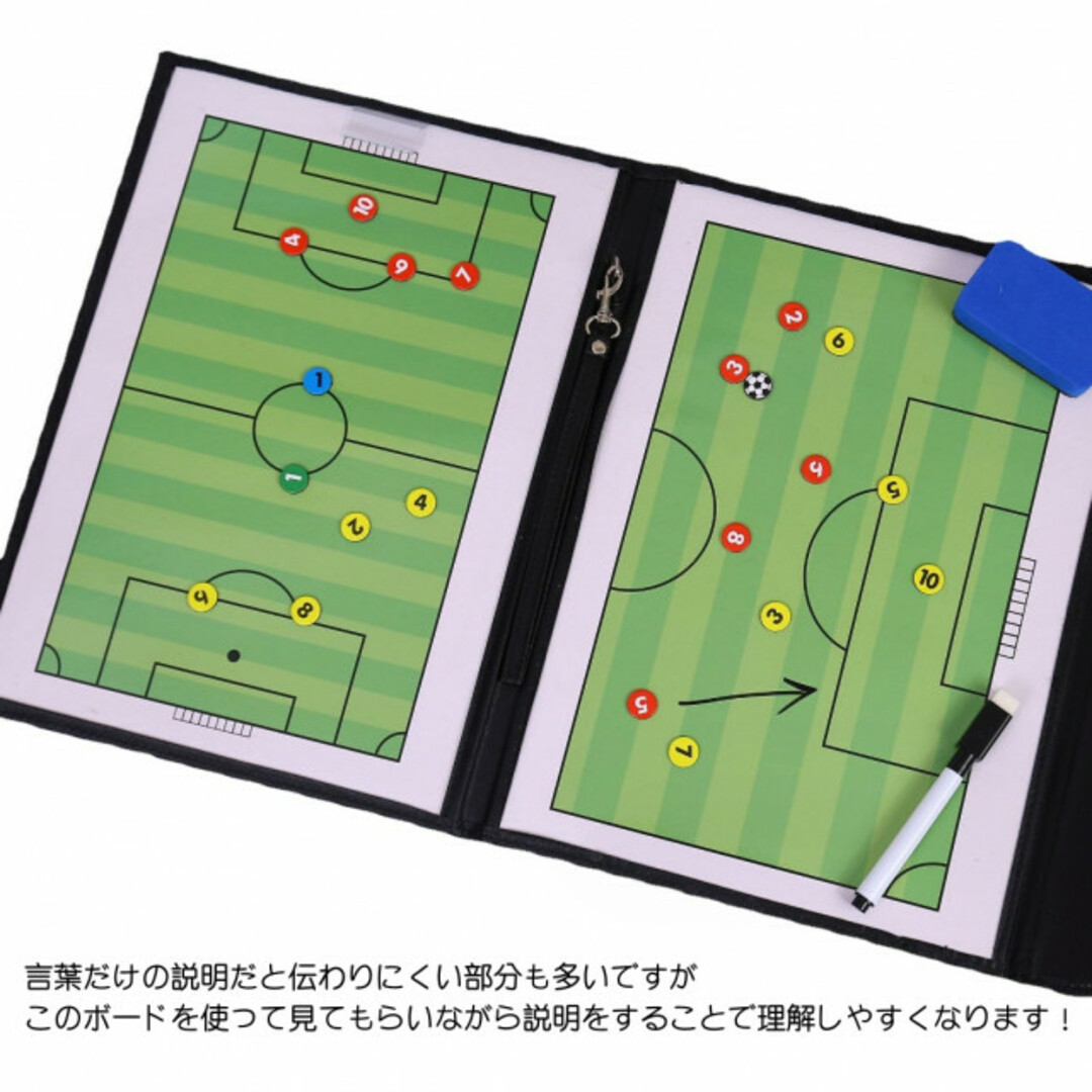 サッカーボード 作戦ボード 戦術ボード 折り畳み式 フットサル 作戦板 作戦盤 スポーツ/アウトドアのサッカー/フットサル(その他)の商品写真