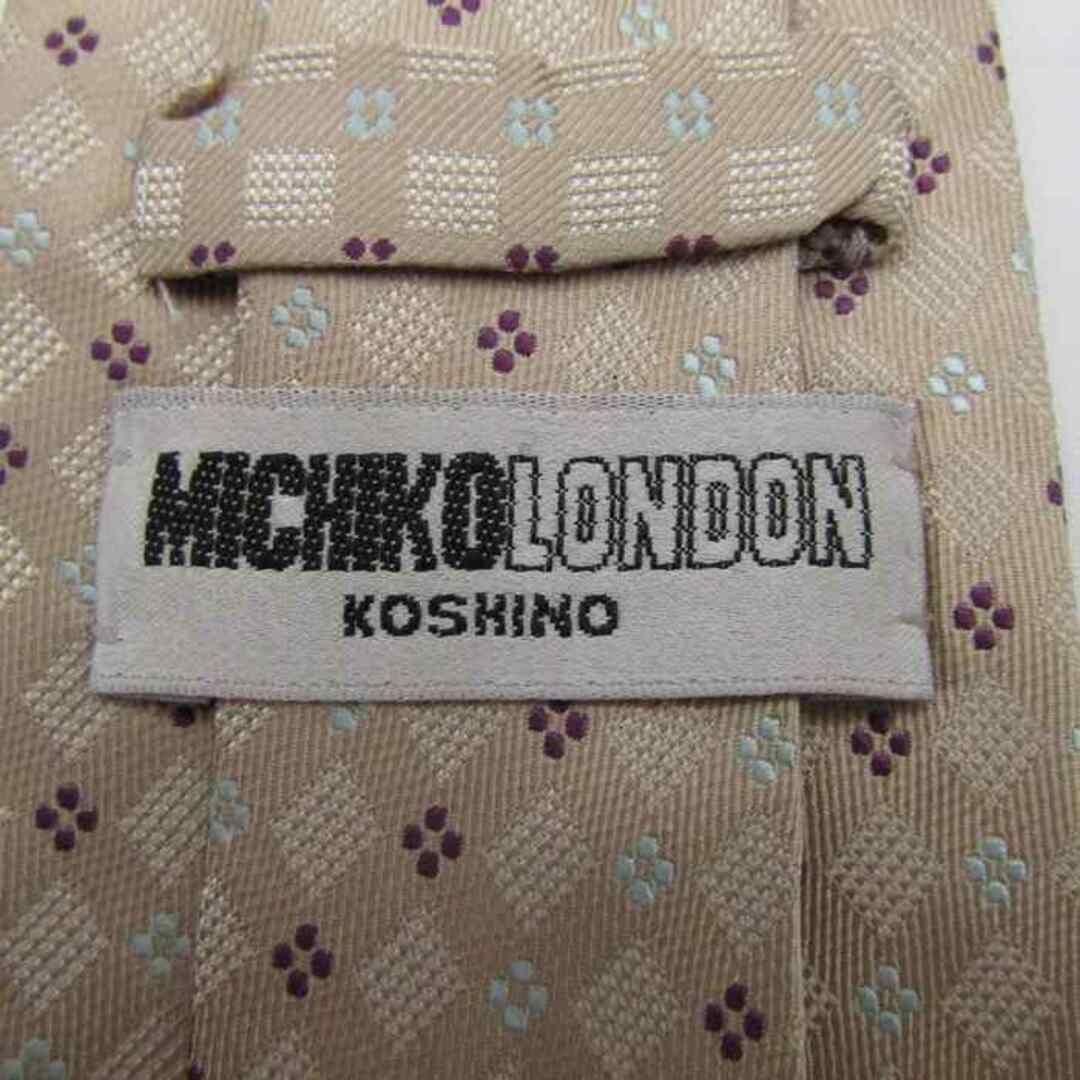 MICHIKO LONDON(ミチコロンドン)のミチコロンドン ブランド ネクタイ 総柄 花柄 シルク 中国製 PO  メンズ ベージュ MICHIKO LONDON メンズのファッション小物(ネクタイ)の商品写真