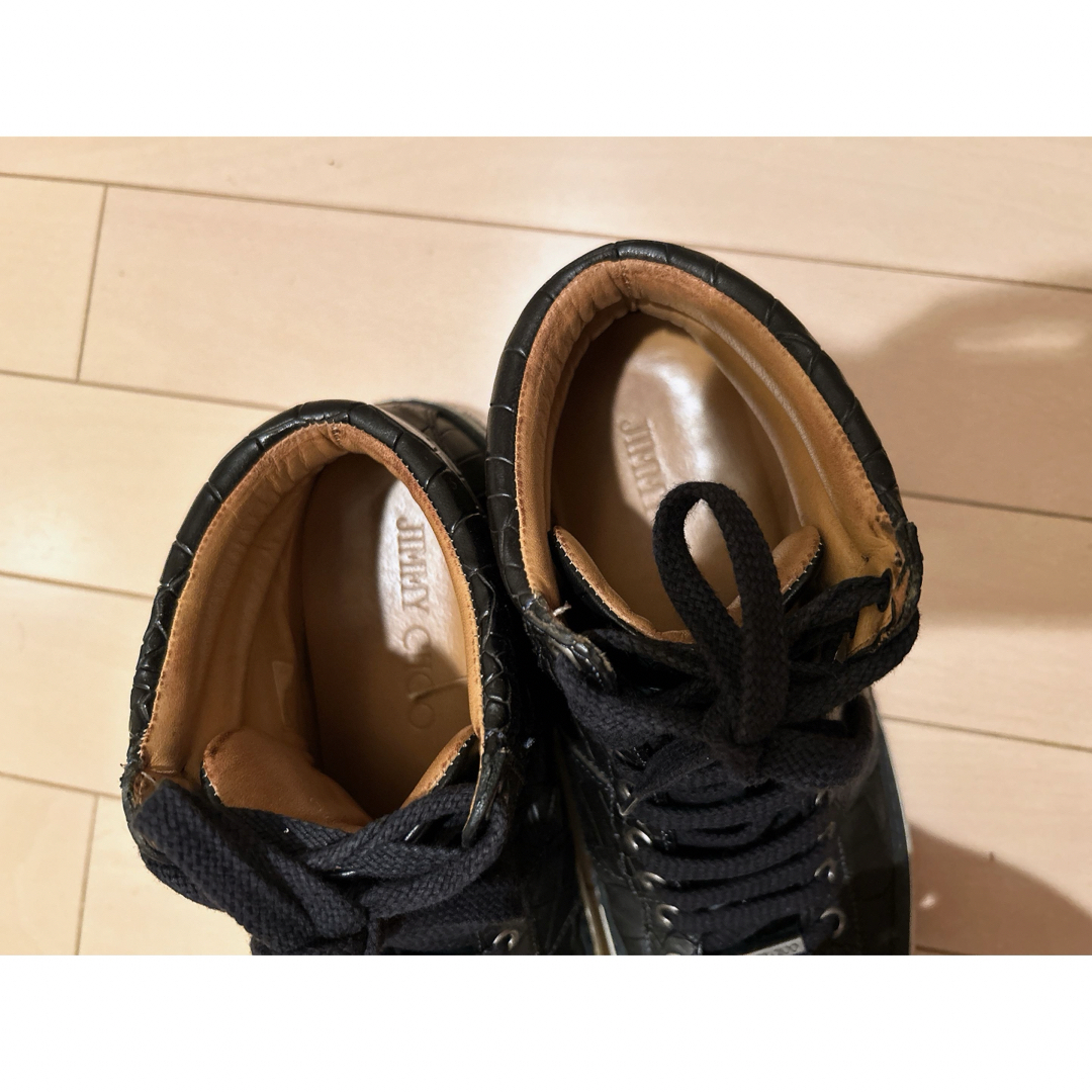 JIMMY CHOO(ジミーチュウ)のジミーチュウ紺色　ネイビー　ブーツ　皮　ユニセックス メンズの靴/シューズ(ブーツ)の商品写真