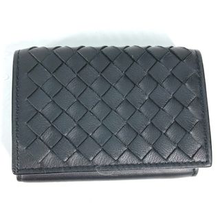 ボッテガヴェネタ(Bottega Veneta)のボッテガヴェネタ BOTTEGA VENETA イントレチャート 515385 コンパクトウォレット 3つ折り財布 レザー ブラック 美品(折り財布)