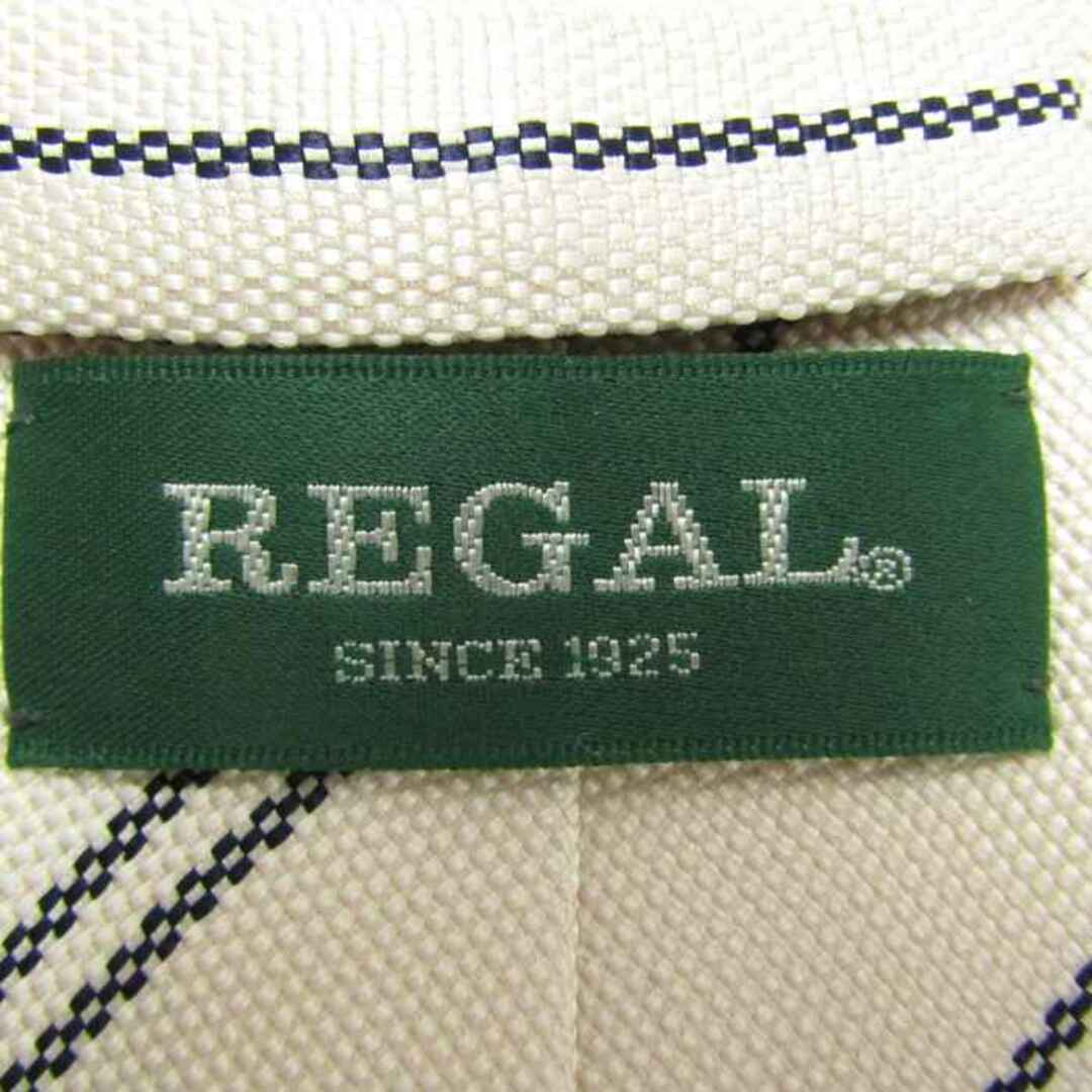 REGAL(リーガル)のリーガル ブランド ネクタイ 総柄 ストライプ柄 シルク 日本製 PO  メンズ ホワイト REGAL メンズのファッション小物(ネクタイ)の商品写真