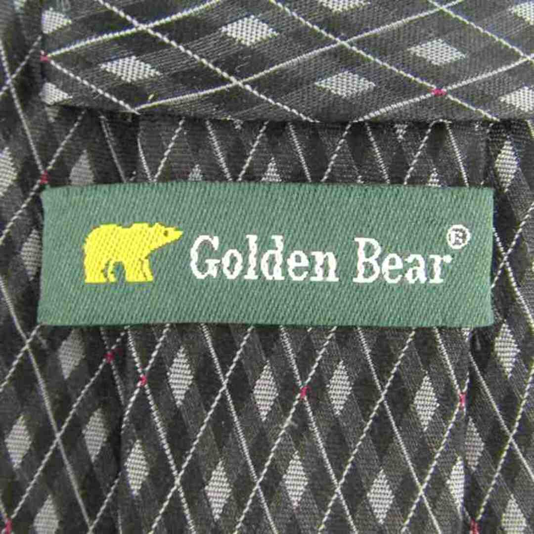 Golden Bear(ゴールデンベア)のゴールデンベア ブランド ネクタイ 総柄 チェック柄 シルク 中国製 PO  メンズ ブラック Golden Bear メンズのファッション小物(ネクタイ)の商品写真