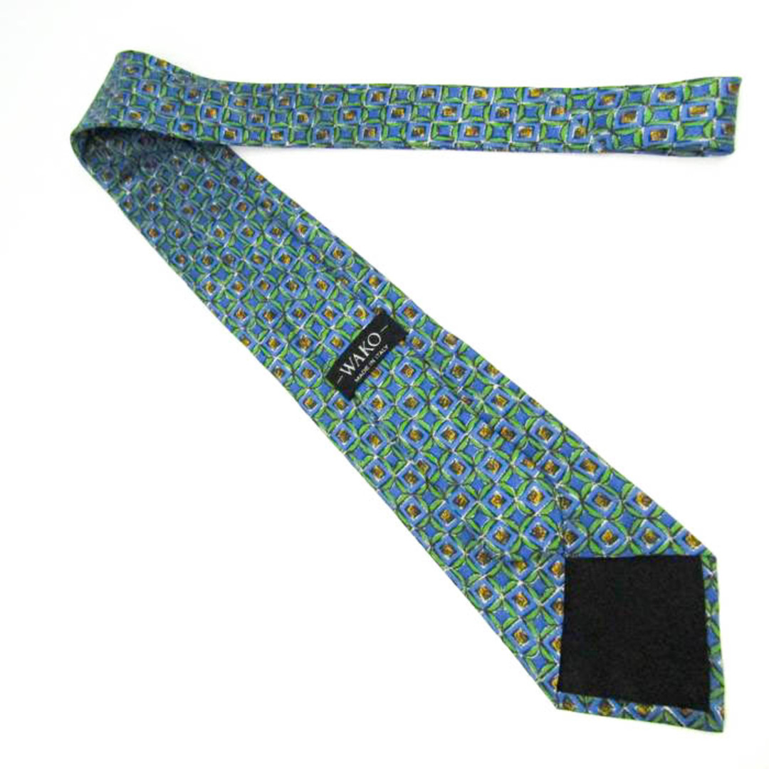 銀座和光 ブランド ネクタイ 総柄 シルク イタリア製 PO  メンズ ブルー wako メンズのファッション小物(ネクタイ)の商品写真