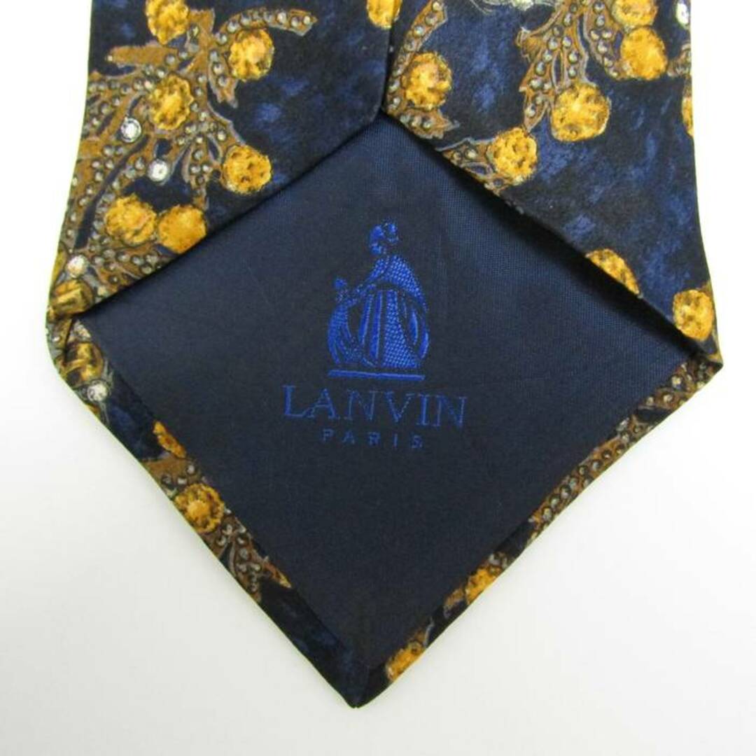 LANVIN(ランバン)のランバン ブランド ネクタイ 総柄 ペイズリー シルク フランス製 PO  メンズ ネイビー LANVIN メンズのファッション小物(ネクタイ)の商品写真