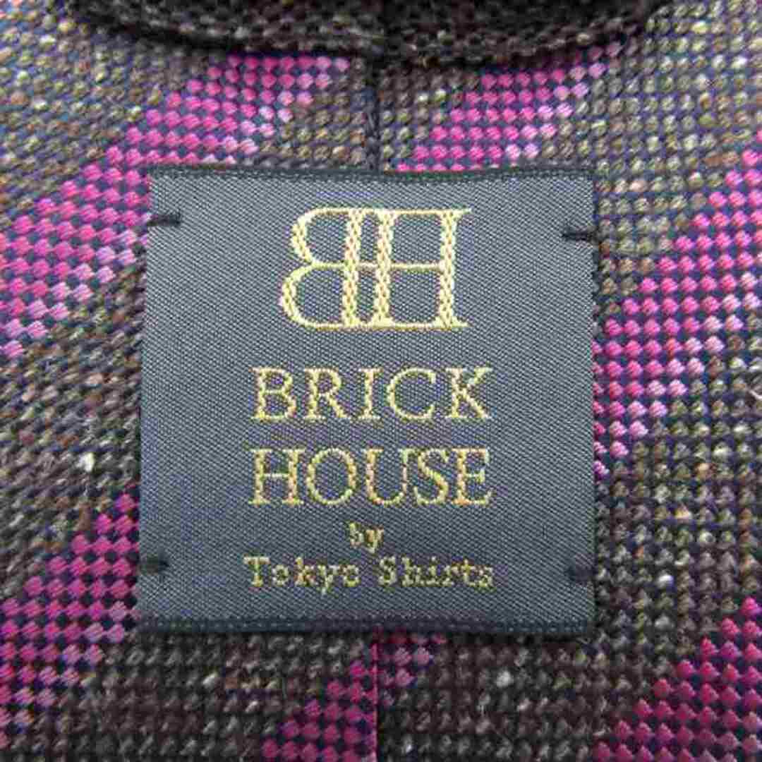 ブリックハウス ブランド ネクタイ 総柄 ストライプ柄 シルク 日本製 PO  メンズ ピンク BRICK HOUSE メンズのファッション小物(ネクタイ)の商品写真